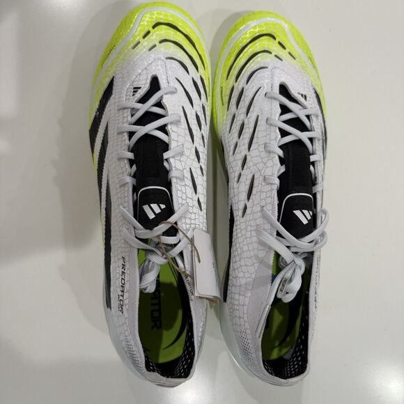 Adidas Predator Elite FG Soccer Cleats JI1082 White Lucid Lemon Men Sz 9 NWT